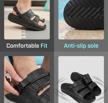 S-8008 Home Slippers - Black